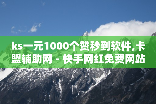 ks一元1000个赞秒到软件,卡盟辅助网 - 快手网红免费网站 - 业务网站购买