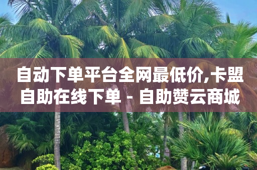 自动下单平台全网最低价,卡盟自助在线下单 - 自助赞云商城 - qq里的点赞软件有哪些