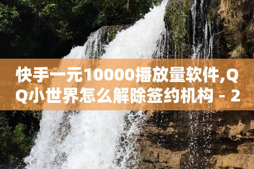 快手一元10000播放量软件,QQ小世界怎么解除签约机构 - 24小时自助下单直播间怎样弄 - 点赞链接入口