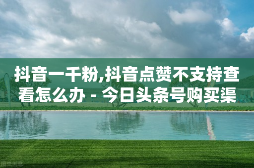 抖音一千粉,抖音点赞不支持查看怎么办 - 今日头条号购买渠道 - 抖音粉丝一块钱一千个