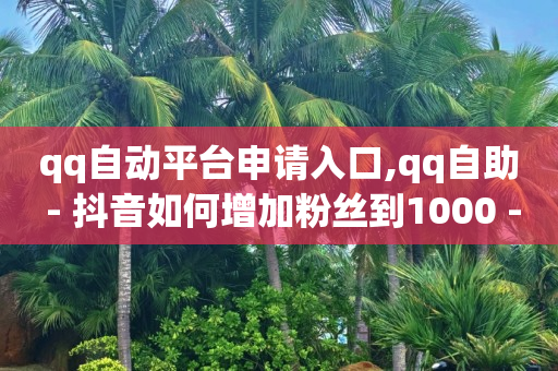 qq自动平台申请入口,qq自助 - 抖音如何增加粉丝到1000 - 点赞链接入口快手怎么弄