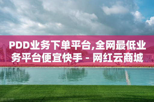 PDD业务下单平台,全网最低业务平台便宜快手 - 网红云商城自助下单软件 - 免费业务自助下单网站