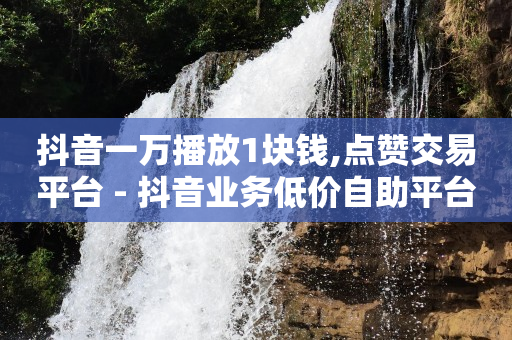 抖音一万播放1块钱,点赞交易平台 - 抖音业务低价自助平台超低价 - 抖音业务下单24小时便宜