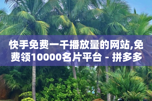 快手免费一千播放量的网站,免费领10000名片平台 - 拼多多互助平台 - 快手秒刷播放100