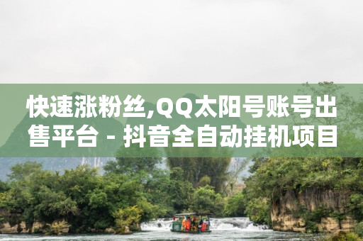 快速涨粉丝,QQ太阳号账号出售平台 - 抖音全自动挂机项目 - 卡盟社区低价货源对接